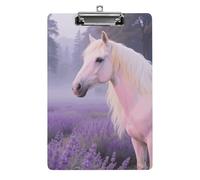 Acrylic A4 Clipboard 8.5 X 12.5 Inch - Double-Sided Pattern Design, Decorative Clip Board with Hanging Hole, Palomino Horse Clipboard for Teacher, Nurse, Doctor