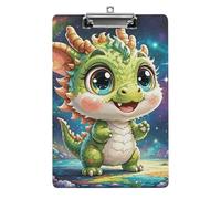 Acrylic A4 Clipboard 8.5 X 12.5 Inch - Double-Sided Pattern Design, Decorative Clip Board with Hanging Hole, Cute Dragon Clipboard for Teacher, Nurse, Doctor