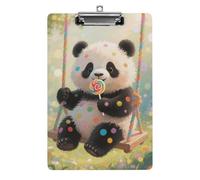 Acrylic A4 Clipboard 8.5 X 12.5 Inch - Double-Sided Pattern Design, Decorative Clip Board with Hanging Hole, Panda Dots Clipboard for Teacher, Nurse, Doctor