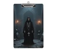 Acrylic A4 Clipboard 8.5 X 12.5 Inch - Double-Sided Pattern Design, Decorative Clip Board with Hanging Hole, Dark Skeleton Clipboard for Teacher, Nurse, Doctor
