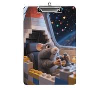Acrylic A4 Clipboard 8.5 X 12.5 Inch - Double-Sided Pattern Design, Decorative Clip Board with Hanging Hole, 3D Cute Guinea Pig Clipboard for Teacher, Nurse, Doctor