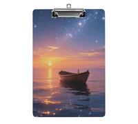 Acrylic A4 Clipboard 8.5 X 12.5 Inch - Double-Sided Pattern Design, Decorative Clip Board with Hanging Hole, Ocean After Storm Clipboard for Teacher, Nurse, Doctor