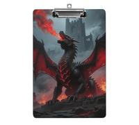 Acrylic A4 Clipboard 8.5 X 12.5 Inch - Double-Sided Pattern Design, Decorative Clip Board with Hanging Hole, Fantasy Dragon Clipboard for Teacher, Nurse, Doctor