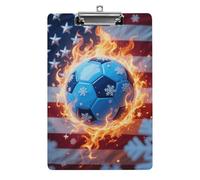 Acrylic A4 Clipboard 8.5 X 12.5 Inch - Double-Sided Pattern Design, Decorative Clip Board with Hanging Hole, Soccer Clipboard for Teacher, Nurse, Doctor