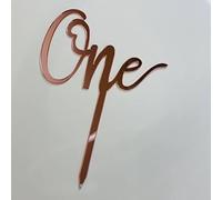 Acrylic Age Cake Topper One Rose Gold 1st Birthday Party Decoration Design Idea