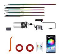 Acrylic Ambient Interior Lighting Car LED Strip Kit 5 in1 LED RGB Tape Light with APP Control,16 Million Colors,210 Modes for Car Cabin Trim Dash Decoration.
