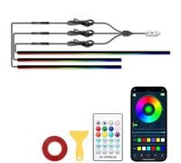 Acrylic Ambient Lighting Car Kit 3 in 1,16 Million Colors,213 Modes LED Strip Lights,Dynamic Dreamcolor Chasing Music Sync Wireless APP Control,for Car Cabin Trim Dash Decoration.