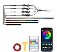 Acrylic Ambient Lighting Car Kit 4 in 1,16 Million Colors,213 Modes LED Strip Lights,Dynamic Dreamcolor Chasing Music Sync Wireless APP Control,for Car Cabin Trim Dash Decoration.