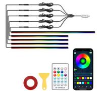 Acrylic Ambient Lighting Car Kit 5 in 1,16 Million Colors,213 Modes LED Strip Lights,Dynamic Dreamcolor Chasing Music Sync Wireless APP Control,for Car Cabin Trim Dash Decoration.