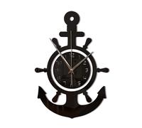 Acrylic Anchor Clock 3d Wall Clock Stickers Mediterranean Style Art Pirate Clock for Home Livingroom