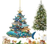 Acrylic Animal Christmas Tree Pendant 2D Acrylic Stacked Sea Animal