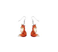 Acrylic Animal Earrings Funny Cow Leopard Dog Duck Frog Fox Dangle Earring Cartoon Animal Drop Earrings for Women Jewelry, Acrylic, woolen yarn