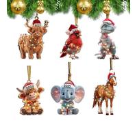 Acrylic Animal Ornament - Flat Hangable Festive Keepsake - Acrylic Animal Figurine Ornament - for Balcony Garden Cafe Restaurant Party Wall Living Room Bedroom
