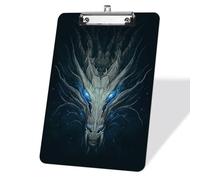 Acrylic Anime Dragon Firing Clipboards, Letter Size 9 x 12.5 in Retractable Hanging Tab Clipboard, Fashion Clipboard Office Supplies for Students Teens Women Doctor Nurses Men - Silver Clip