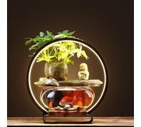 Acrylic Ant Colony Castle Fish Tank Office Decoration Aquarium Decoration Aquarium Small Fish Tank Recirculating Ecological Landscape Decoration Goldfish Tank(G)