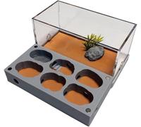 Acrylic Ant Colony Castle Flat Ant Farm Concrete Habitat Ecological Ant House Pet Ant Nest Workshop With Moisture Retention Pool And Feeding Area(C)