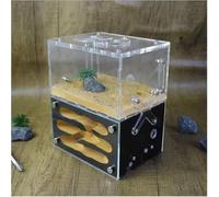 Acrylic Ant Colony Castle Natural Concrete Nest Castle Workshop Family Ant Nest Ant Farm Ant Breeding Box(Schwarz)