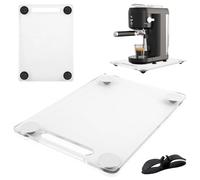 Acrylic Appliance Slider with 360° Rolling Wheels, Sliding Tray for Coffee Maker, Countertop Moving Tray Accessories for Kitchen Counter 13" x 14"(Clear)