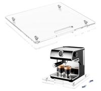 Acrylic Appliance Slider With Rubber Wheels - 13"x14" Coffee Pot Slider Tray, Quiet Sliding Tray For Coffee Maker, Kitchen Storage, Small Appliance Rolling Trays For Counter, Effortless Movement