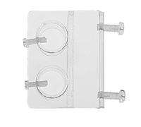 Acrylic Aquarium Water Clamp for Fish Tank Hose, Dual Slot Holder | Drill-free Mounting Bracket, Fits 5 to 15mm Wall, 12 to 16mm Tube