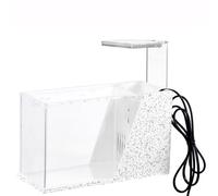 Acrylic Aquarium With Led Light, Betta Fish Tank For Office/Bedroom, Transparent Modern Small Goldfish Bowl With 2.5W Usb Powered Water Pump, No Water Change Required,B,A