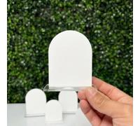 Acrylic Arch Price Signs with Stand,10 Pack Blank Reusable Dry Erase Table Signs with Chalk Marker, Small Business Pricing Display for Farmers Market, Vendor Booth, Bakery, Pop-Up Shop (White, 3x4inch