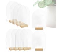 Acrylic Arch Sign Blank, 10 Pcs Blank Arch Acrylic Signs, Clear Table Decor Cards, 5x7 Inch Desktop Plaques With Wooden Base, Creative Layout Accessories For For Home, Living Room