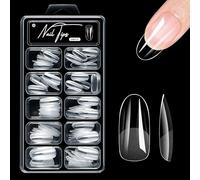 Acrylic Artificial Nails Tips Half Matte Full Covers False Half Covers Fake Pre-File Press on 100Pcs Artificial False Nail Tips