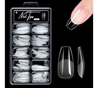 Acrylic Artificial Nails Tips Half Matte Full Covers False Nails Half Covers Fake Pre-File Press On 100Pcs Matte Full Cover False Nail