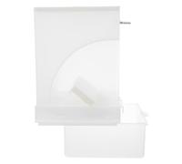 Acrylic Automatic Bird Feeder with Perch, Screw Mount | External Cage Mounting, Detachable Drawer Container, Fits Most Standard Birdcages, for Parakeets and Seed