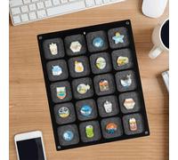 Acrylic Badge Display Box for Medals and Commemorative, Dustproof Transparent Storage with Felt Lining, 24x30x0.9cm, Black(Black)