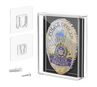 Acrylic Badge Display Case, Dustproof Badge Collection Display Box, Shadow Box for Policeman, Fire Badges