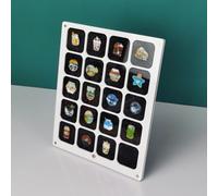 Acrylic Badge Display Case with Felt Backing for Medals, Pins and Commemorative Coins, Dustproof Transparent Wall Mounted Storage Box for Collectibles, Black(Santa Claus)