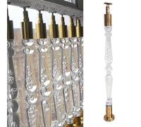 Acrylic Balusters for Staircase Interior, Clear Transparent Stair Balusters Floor Mount, Stair Spindles with Base & Screws, Custom Size Stair Railing Spindles(1pc,90cm(35 3/8"))