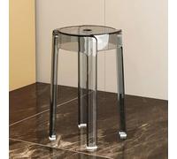 Acrylic Bar Stool - Stackable Backless Chair for Kitchen and Patio | Stackable Acrylic Bar Stool for Versatile Use in Kitchen, Patio, or Café Spaces
