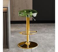 Acrylic Bar Stools with Adjustable Swivel Seat for Kitchen Counter, Counter Height Red/Gold Design - Modern Style, Comfortable Seating