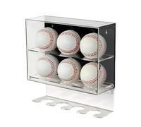 Acrylic Baseball Display Case - 2-Tier Shadow Box for Baseballs | Perfect Sports Memorabilia Showcase for Bedroom Living Room and Apartment Decor