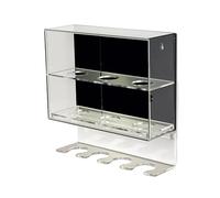 Acrylic Baseball Display Case - 2-Tier Storage for Signed Balls | Wall Mount for 6 Baseballs & 4 Bats Dustproof Collector's Showcase for Memorabilia & Cars