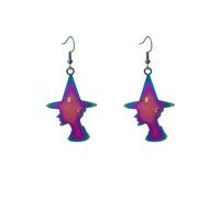 Acrylic Bat Earrings Vintage Gothic Dangle Earrings Fun Holiday Party Novelty Weird Stuff Scary Halloween Costumes Jewelry Gifts, Metal, No Gemstone