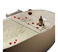Acrylic Bathtub Caddy Tray - 80CM Clear Bath Shelffor Towels Wine Candles - Premium Bathroom Tub Tray Stylish Bath Rack for Relaxation & Storage