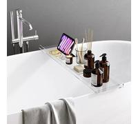 Acrylic Bathtub Tray, Modern Bathroom nizer for rious Relaxat, Spa tials, Adjustable, Perfect for Wine & Book Lovers, Gift Idea for Her