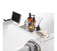 Acrylic Bathtub Tray Transparent Bath Caddy for Bath Bombs & Accessories Over-the-Tub Storage Shelf Functional Bridge Shelf for Relaxation & nization.