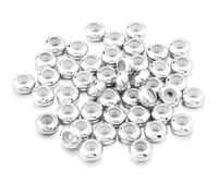 Acrylic Beads, 10 Pcs Silicone Ring Adjustment Spacer Beads Multicolor 4-10mm for Jewelry Making DIY(Sliver,7mm)