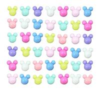 Acrylic Beads, 150 Mouse Head Beads Candy Color Large Hole Pastel Bead Pendants Assorted Plastic Pastel Bead Cute Loose Bead Bulk for Bracelets Jewelry Making DIY Crafts Necklace