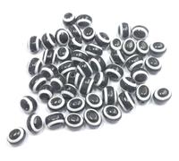 Acrylic beads: 25 oval black/white 10 x 8 mm