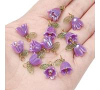 Acrylic Beads, Acrylic Lily of The Valley Flower Bud Beads 11x14.0mm Multicolor Pack of 2-10 Pcs for DIY Jewelry Making(Style6,11x14.0mm 10pcs)