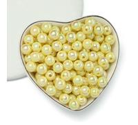 Acrylic Beads, Multicolor Acrylic Round Spacer Beads 6-10mm for DIY Jewelry Making, Pack of 50-100pcs(Yellow,8mm-100pcs)