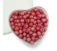 Acrylic Beads, Multicolor Acrylic Round Spacer Beads 6-10mm for DIY Jewelry Making, Pack of 50-100pcs(Red,6mm-100pcs)