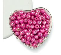 Acrylic Beads, Multicolor Acrylic Round Spacer Beads 6-10mm for DIY Jewelry Making, Pack of 50-100pcs(Rose red,6mm-100pcs)