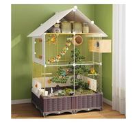 Acrylic Bird Cage 50-Inch Roof Top Flight Cage Large Flight Birdcage Aviary with Swing,Perches Bird Aviary Spacious Parrot Cage